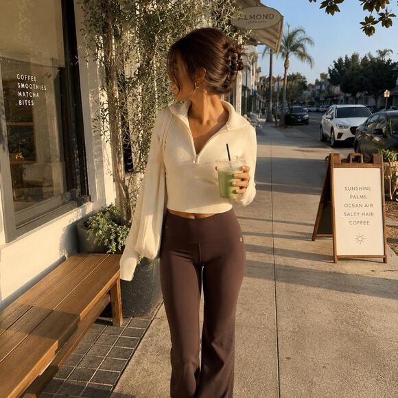 lululemon athletica Pants - Lululemon Espresso Brown Groove Flared Yoga Pants Size 6 32"